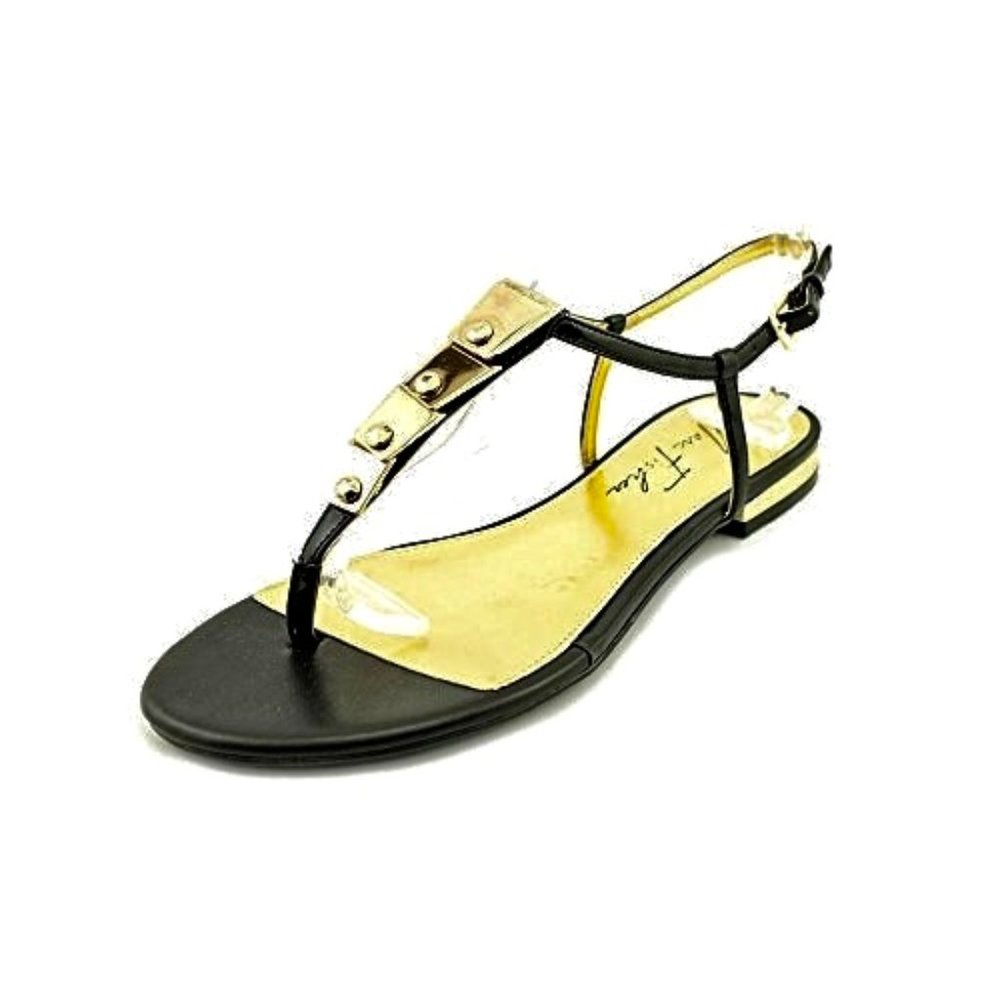Marc Fisher Lowfish Black and Gold Sandals